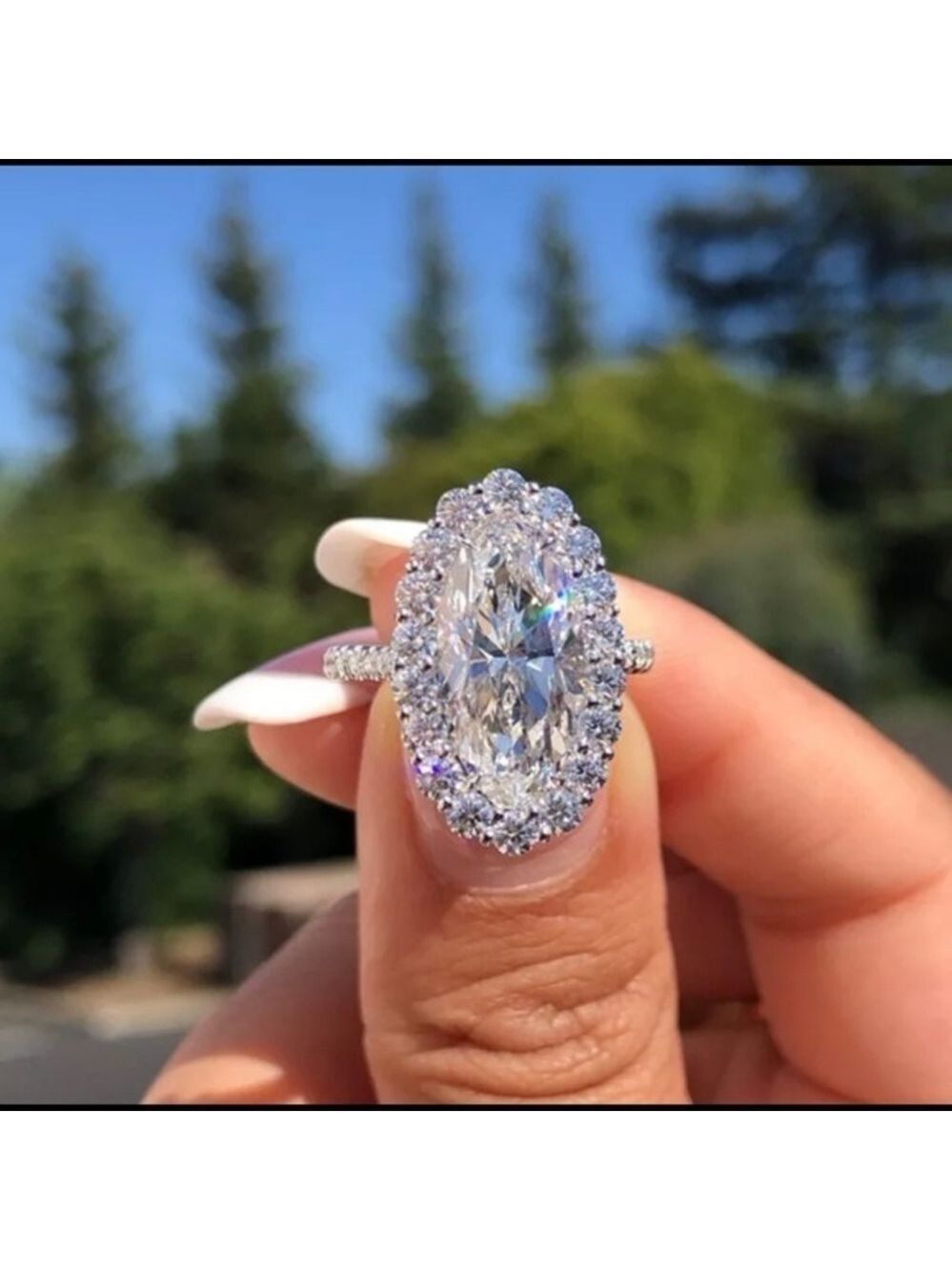 Sterling Silver CZ Halo Engagement Ring